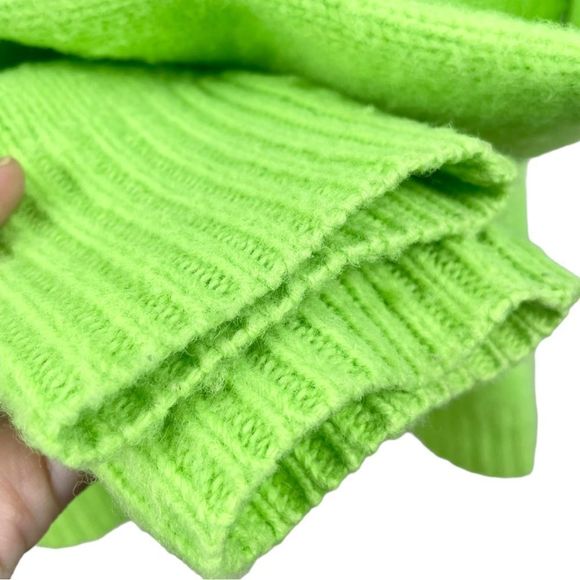 Polo by Ralph Lauren Neon Green Scottish Shetland Wool Crewneck Sweater Size L - Picture 5 of 7